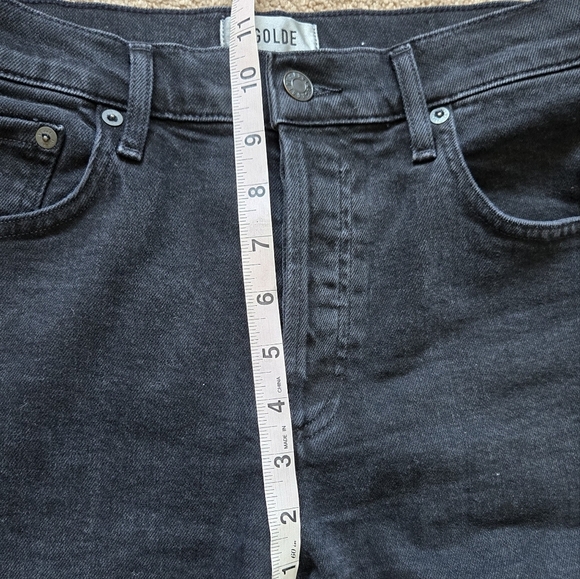 Agolde Carrie Long Length Bermuda Denim Cutoff Shorts In Stunner Size 28 - Picture 7 of 11